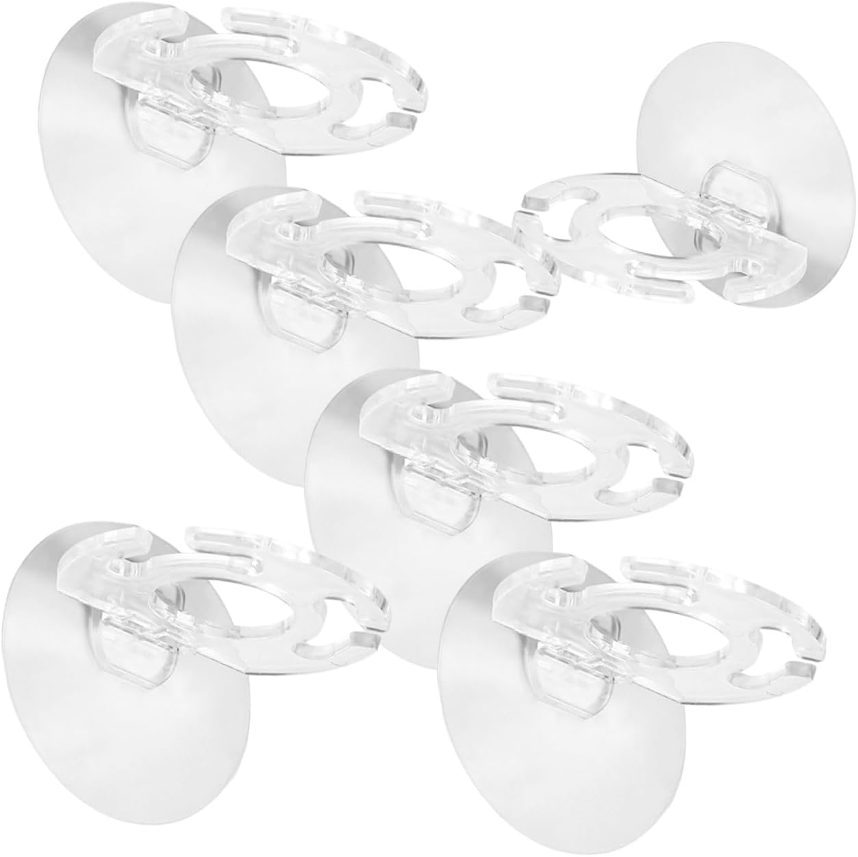 BUGUUYO 6Pcs Transparent Wall Mounted Toothbrush Holder