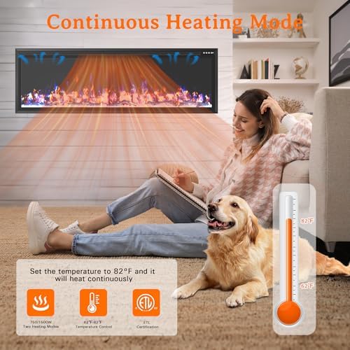 Weyderk 60 Electric Fireplace with Remote Control