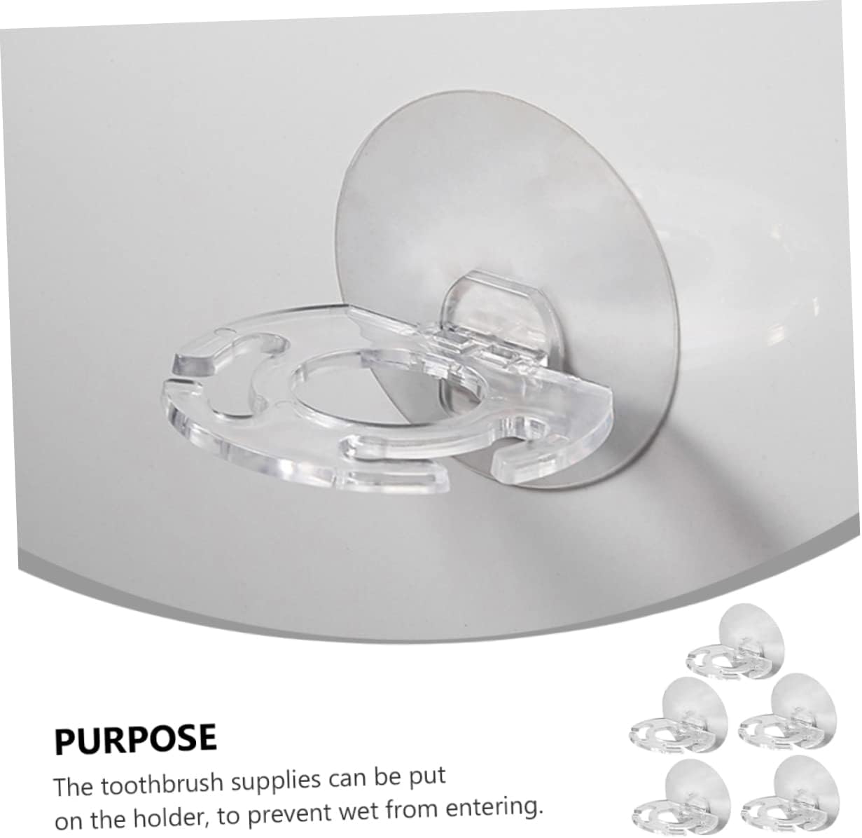 Healifty 5Pcs Wall Mounted Toothbrush Holder Organizer