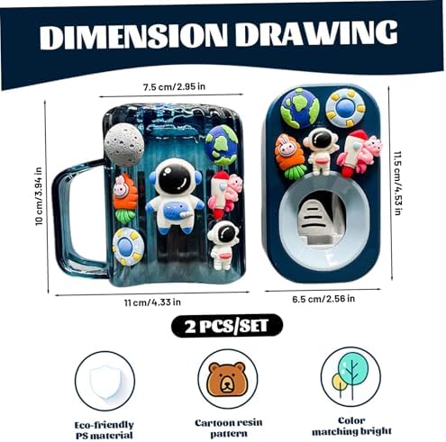 Meyrwoy Wall Toothbrush Holder with Cosmonaut Theme