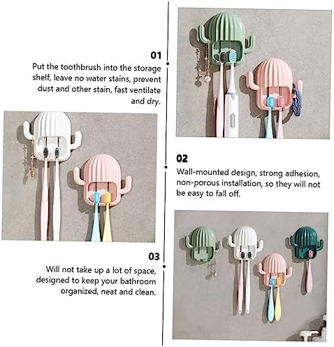 ABOOFAN 4pcs Cactus Toothbrush Holder Set 1