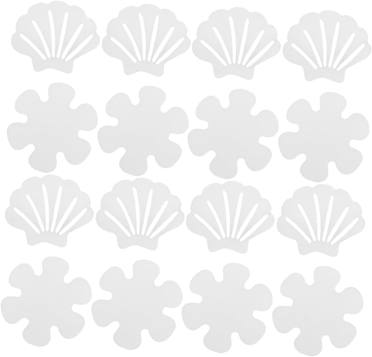 LABRIMP 2 Sets Bathtub Stickers Slip-Proof Flower and Shell Design