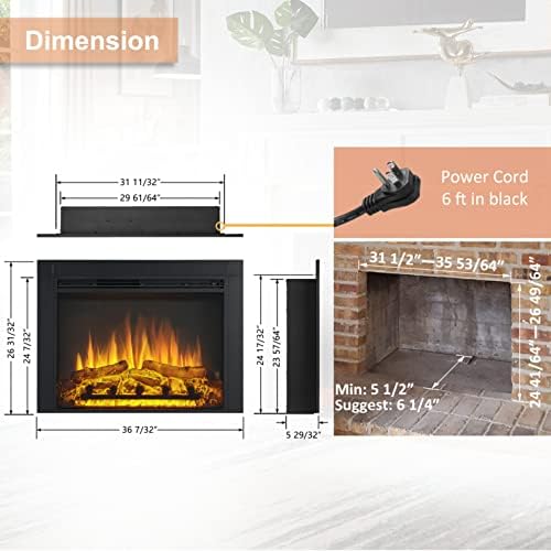 LegendFlame Jaden 36 W x 26 H Electric Fireplace Insert 1