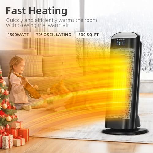 Uthfy 1500W Electric Space Heater with Remote 1