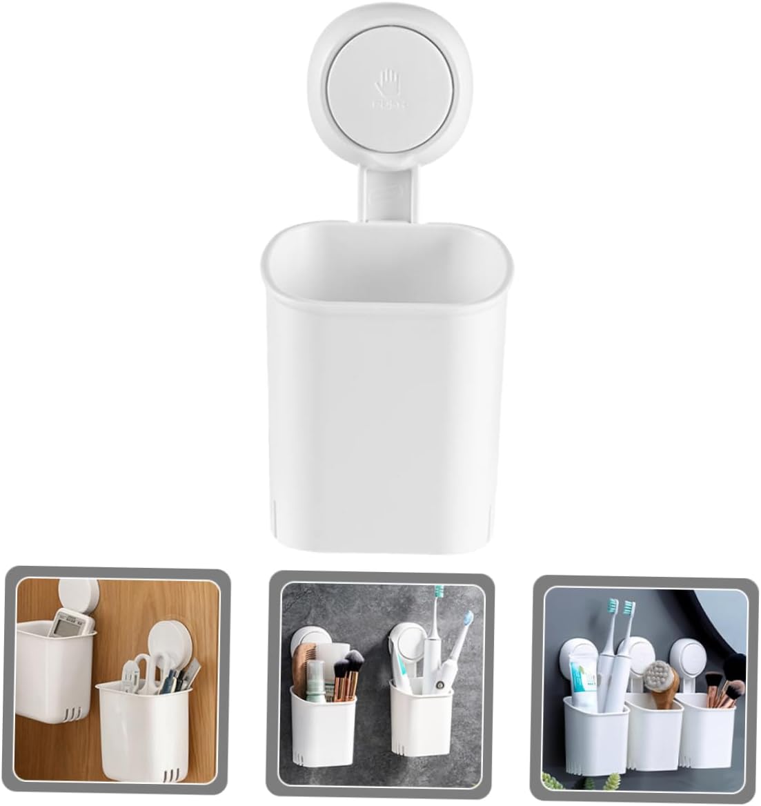Cabilock Suction Cup Toothbrush Holder Wall Mount No Drilling