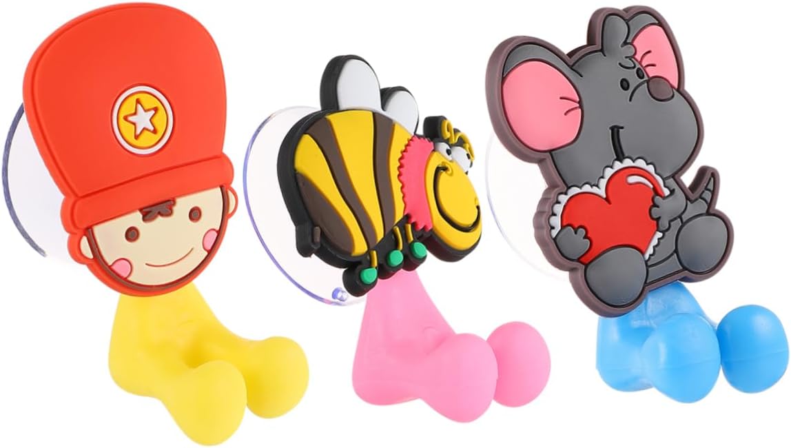 Holibanna Cartoon Toothbrush Holder Suction Cup 3 Pack