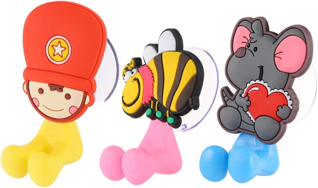 Zerodeko 3 Pcs Cartoon Wall Suction Holder