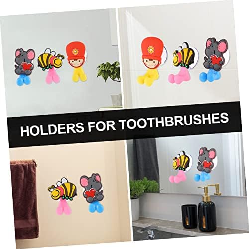 LIFKOME Cartoon Animal Toothbrush Holder Wall Suction Cup Hook