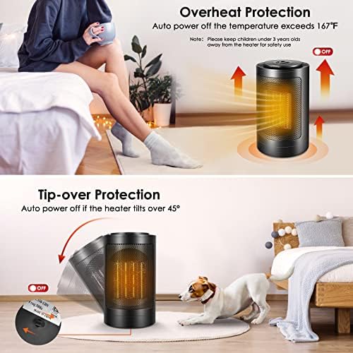 Katouigb Fane Brivennor Electric Space Heater 750W Black