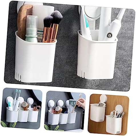 DECHOUS Wall Mounted Suction Cup Toothbrush Holder for Bathroom Organization