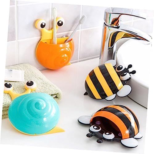 4pcs Cartoon Bee Toothbrush Holder for Bathroom and Travel Use