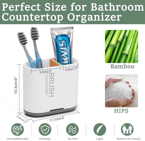 Chintu Toothbrush Holder with Drainage Compact Bathroom Organizer for Kids and Adults
