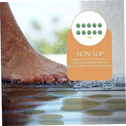 Healifty Non-Slip Bathtub Leaf Decals 1Set