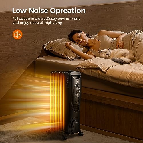 Kismile Portable Electric Radiator with 3 Heat Settings and Smart Thermostat