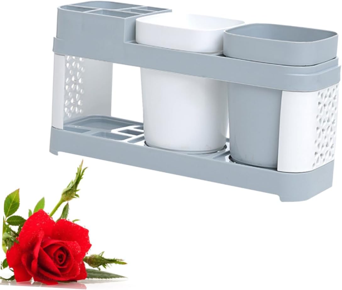BRIGHTFUFU Toothbrush Toothpaste Holder Organizer