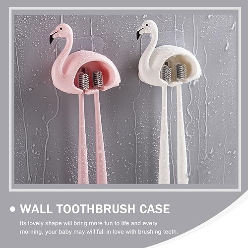 Zerodeko 2pcs Suction Cup Toothbrush Holder Wall Mounted Organizer for Bathroom
