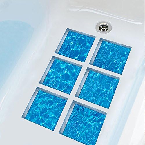 ChezMax 3D Waves Anti-Slip Bathtub Stickers 6 Pcs