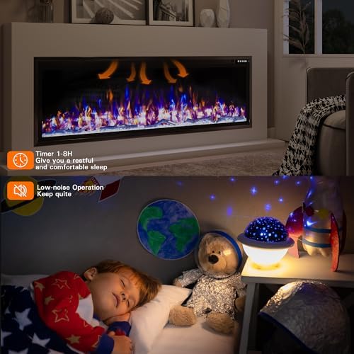Weyderk 60 Electric Fireplace with Remote Control