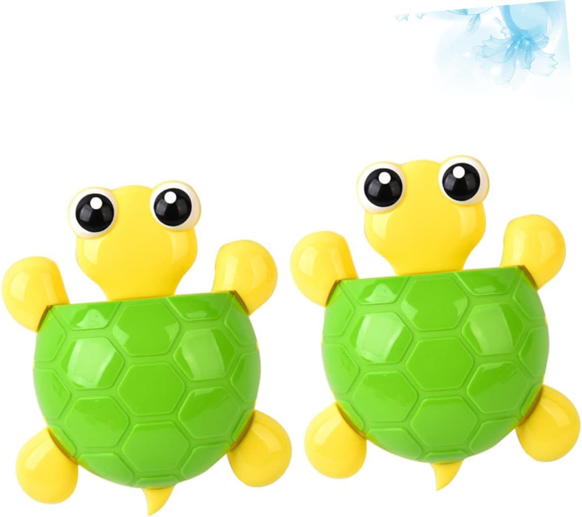 2Pcs Cute Turtle Suction Cup Bathroom Organizer