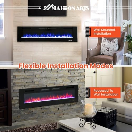 MAISON ARTS 72 Electric Fireplace with Remote Control