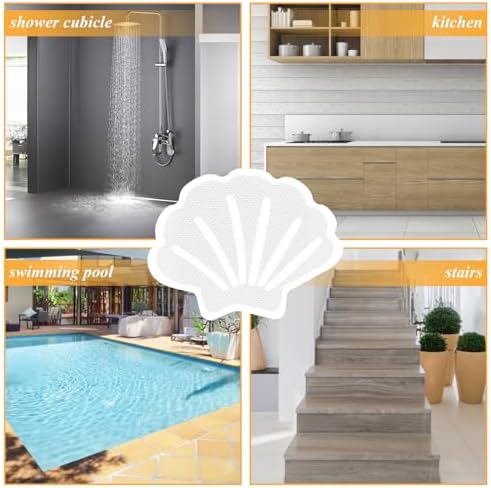12 Pcs Non Slip Bathtub Stickers Sea Shell Shape Decals for Bathroom