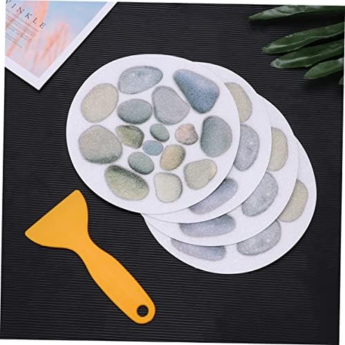 4pcs Stone Pattern Anti-Slip Bathtub Stickers