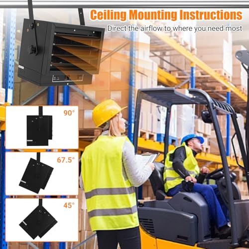Towallmark 5000W Electric Garage Heater with Ceiling Mount