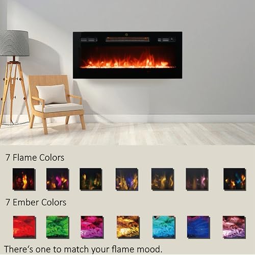 30 Inch Wall Electric Fireplace with Realistic Flame and Quiet Operation