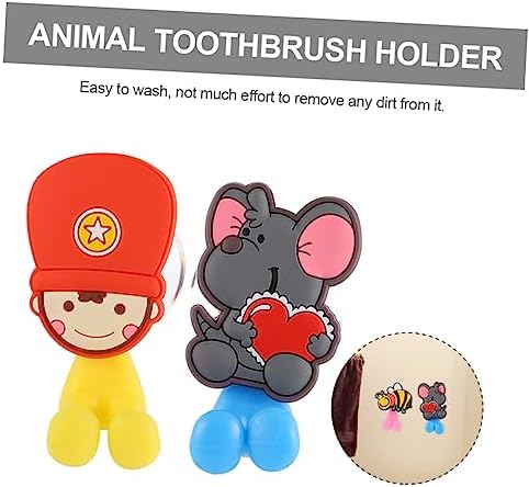 HOLIDYOYO 3Pcs Dinosaur Toothbrush Holder Suction Wall Hangers for Bathroom