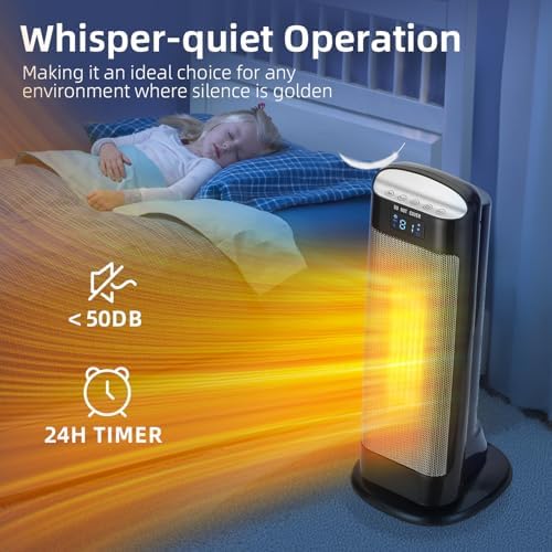 Uthfy 1500W Electric Space Heater with Remote 1