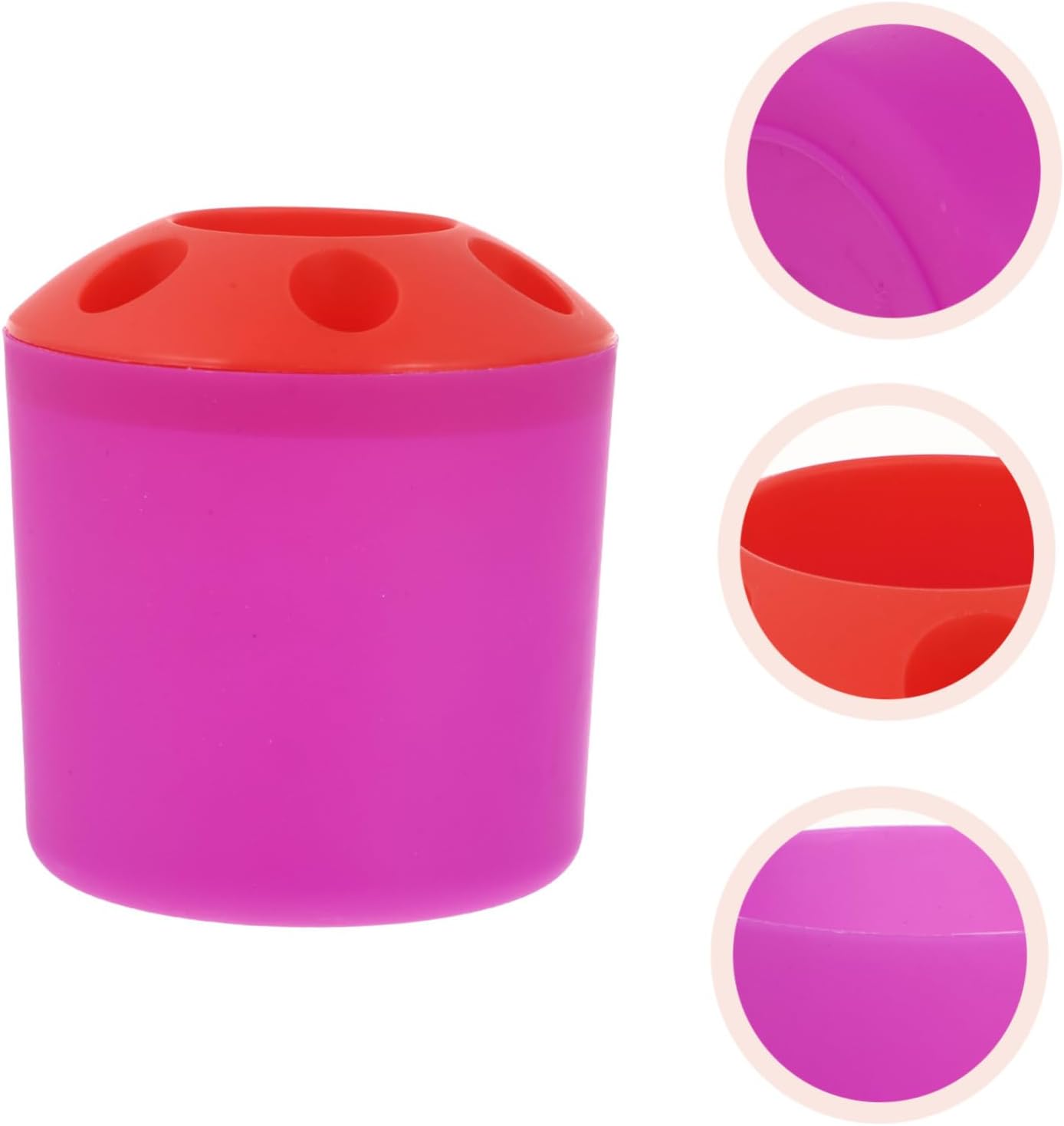 Cabilock Toothbrush Holder with Purple Base and Divided Compartments