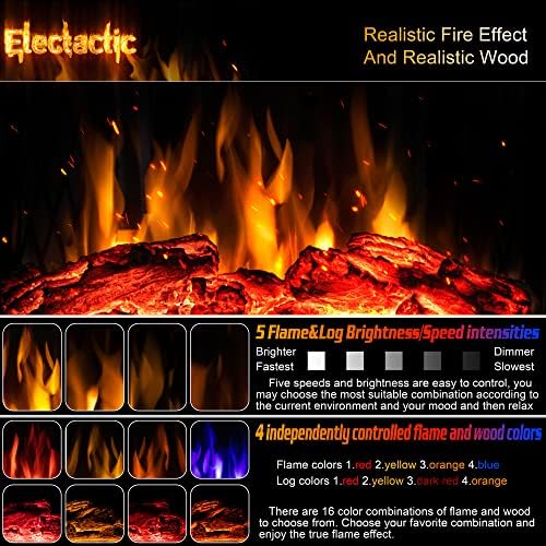 24 Inch Electric Fireplace Stove with Remote Control and 3D Flame Effect