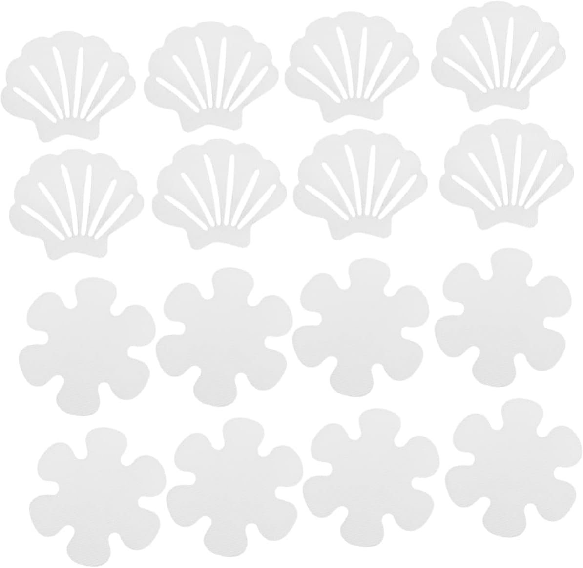 HAKIDZEL 2 Sets Non Slip Bathtub Stickers with Shell Flower Designs
