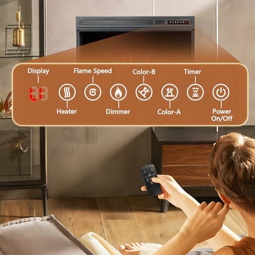 Xbeauty 36 Inch Electric Fireplace Insert with Remote Control 1