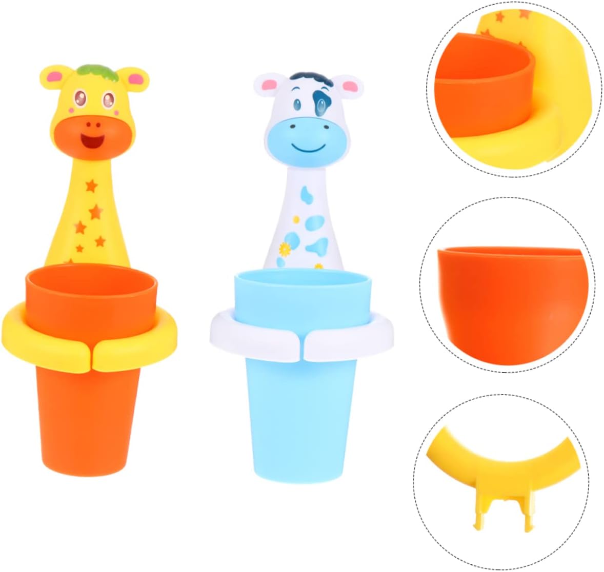 2Sets Cartoon Animal Toothbrush Cup Holder Storage for Bathroom