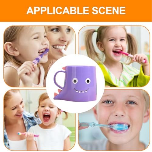 Dinosaur Toothbrush Holder with Wash Cup Purple