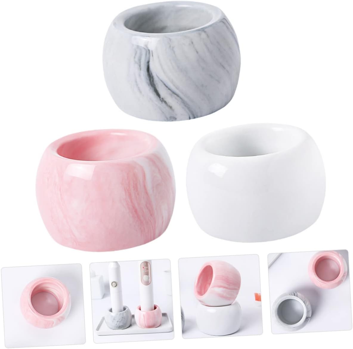 Amosfun 3pcs Marble Electric Toothbrush Holder