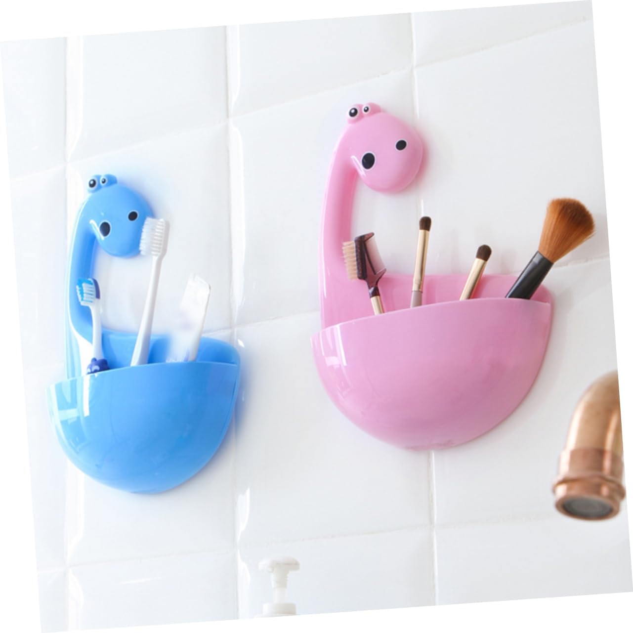 LIFKOME Suction Cup Dinosaur Toothbrush Holder