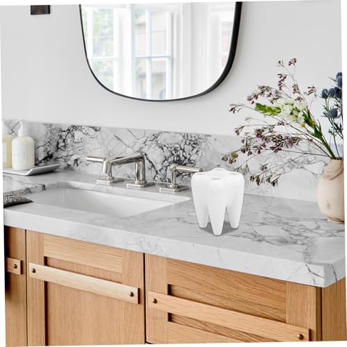 2pcs Cute Tooth Shaped Brush Holder for Bathroom
