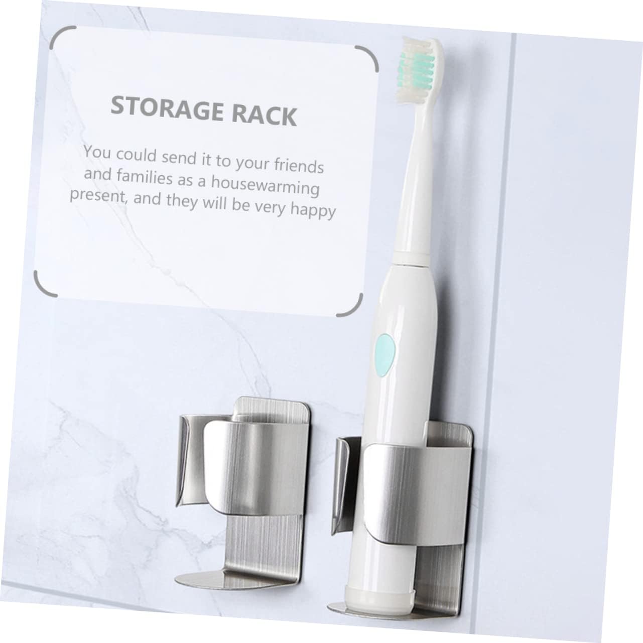 Garneck 6pcs Wall-Mounted Toothbrush Holder with Nail Storage