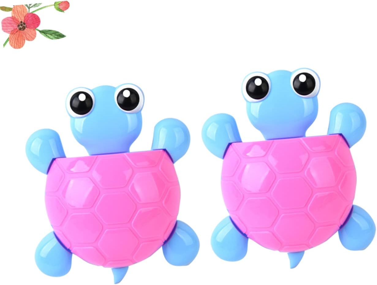 Yardenfun 2Pcs Cute Turtle Suction Cup Toothbrush Holder