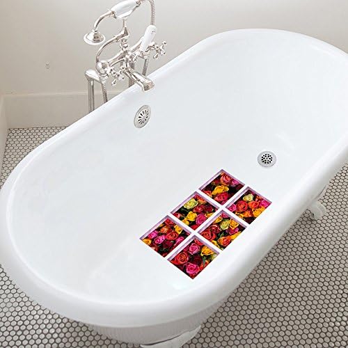 ChezMax 3D Flower Bathtub Stickers 6 Pcs 59 X 59