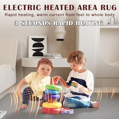 MOFGOE Infrared Floor Heater 39x79 Heated Rug For Living Room Bedroom