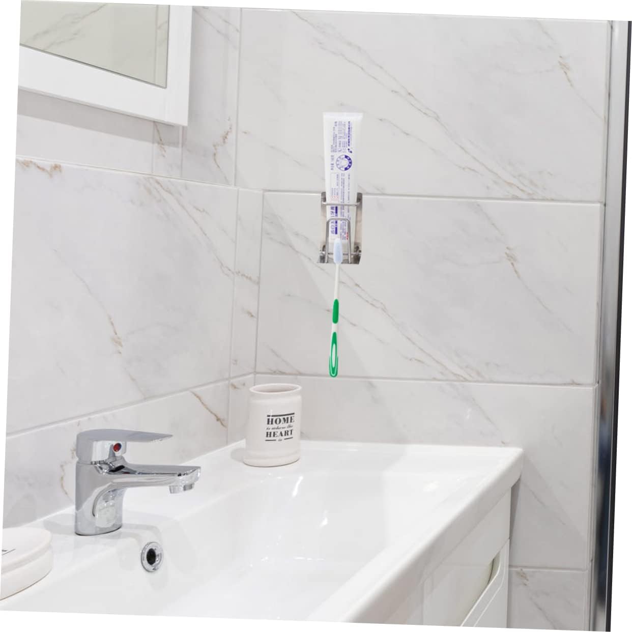 ABOOFAN Wall Toothbrush Holder with Cup Racks