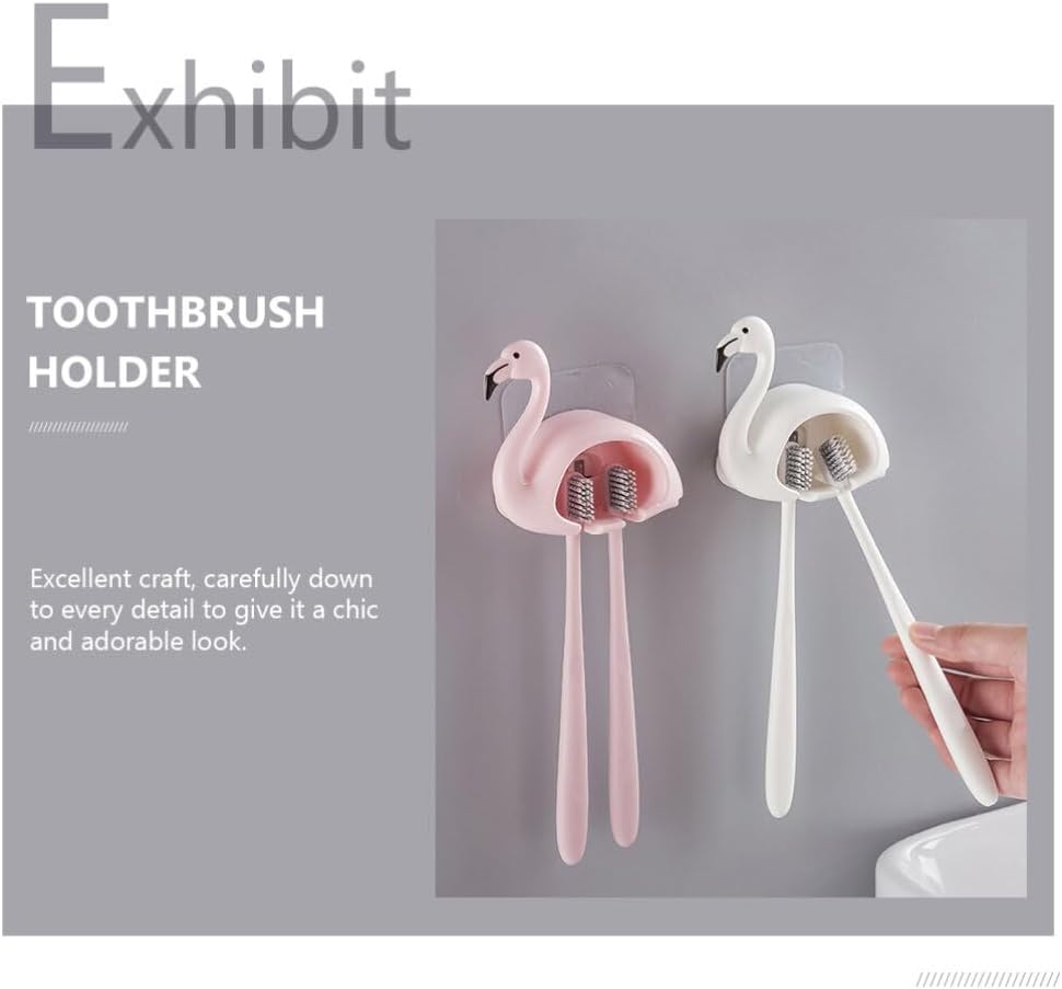 Zerodeko 2pcs Suction Cup Toothbrush Holder Wall Mounted Organizer for Bathroom