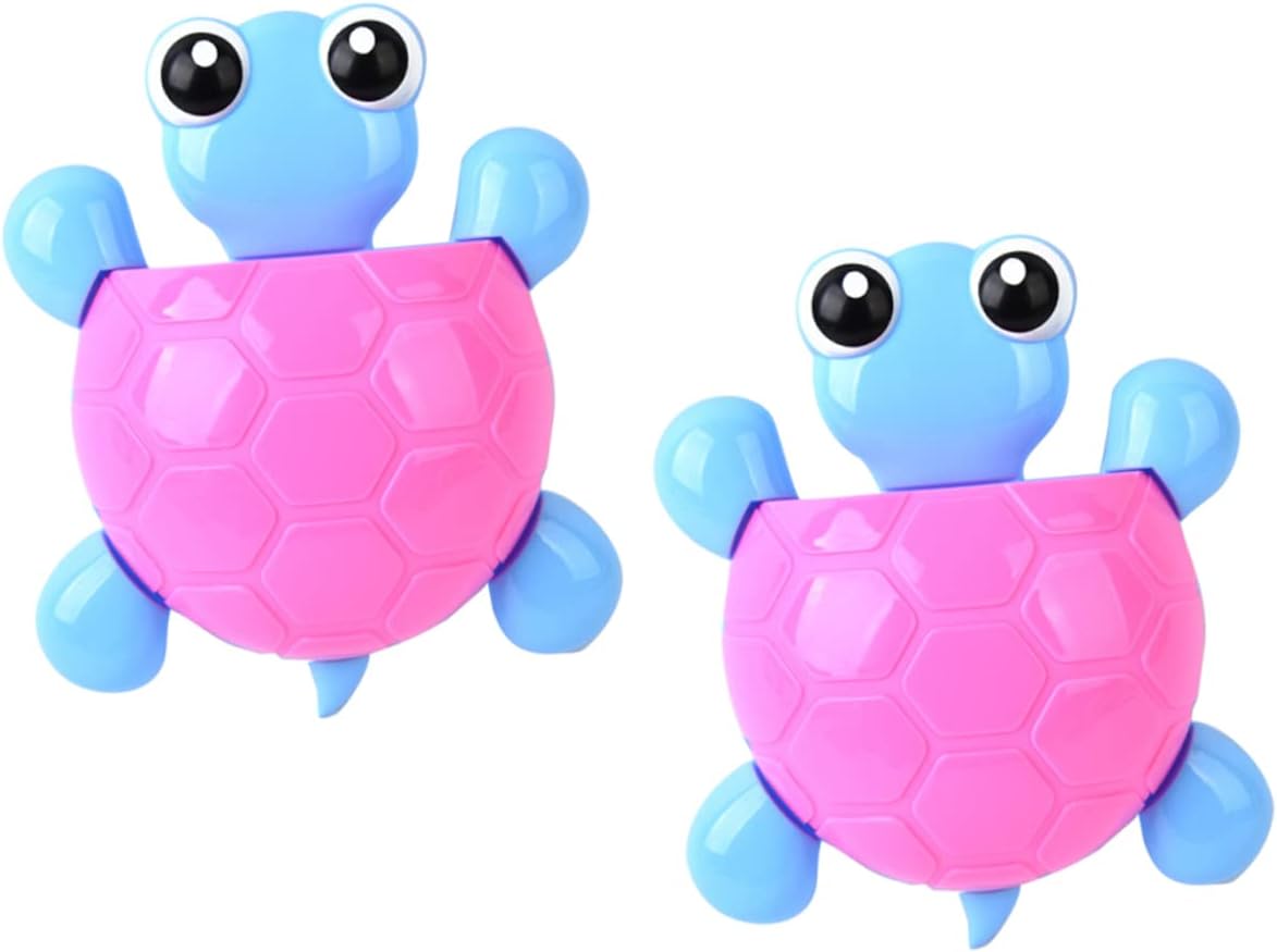TOPPERFUN 2Pcs Cute Turtle Suction Cup Toothbrush Holder