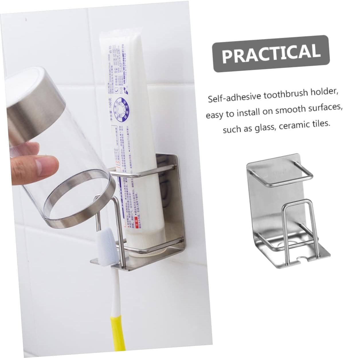 Yardenfun Wall Mounted Toothbrush Holder with Cup