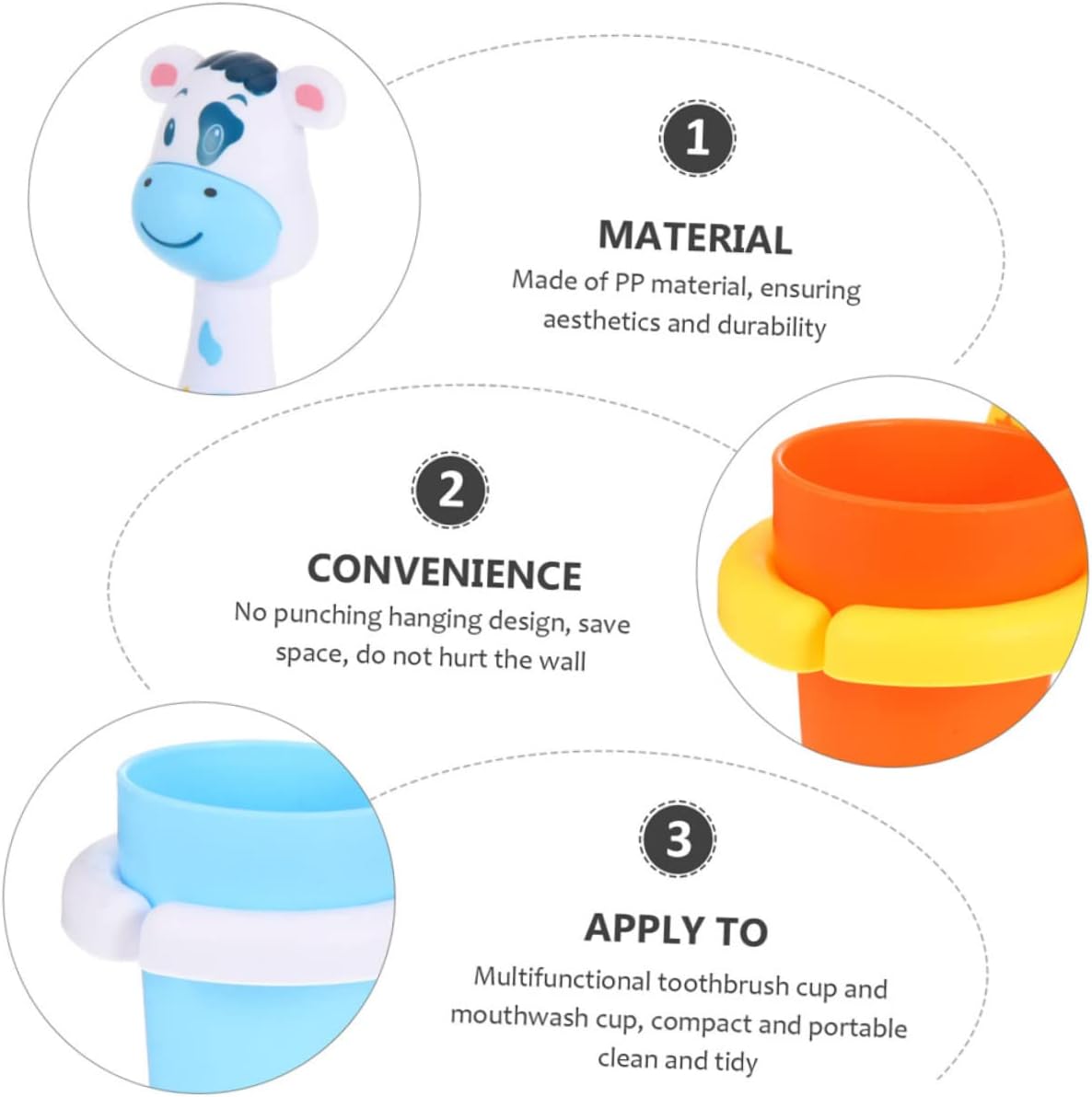 Cartoon Animal Toothbrush Holder Set for Bathroom