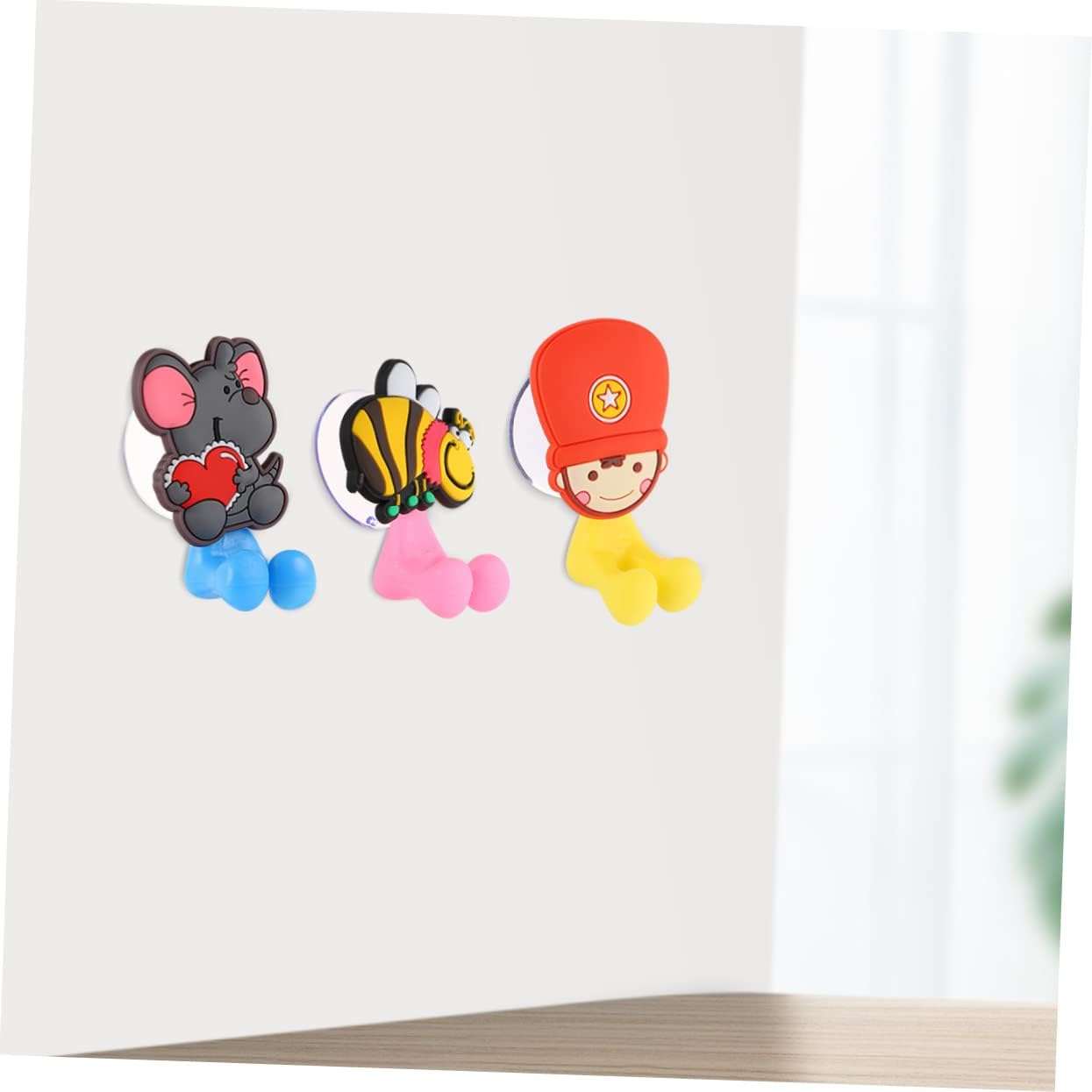 LIFKOME Cartoon Animal Toothbrush Holder Wall Suction Cup Hook