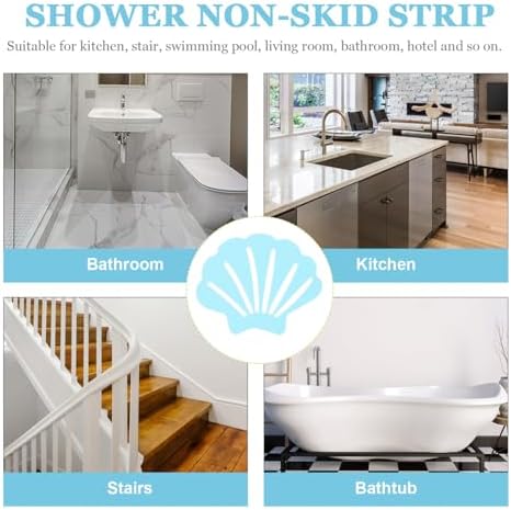Luxshiny 30pc Shell Shape Non-Slip Bathtub Stickers